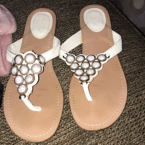 fancy white sandals